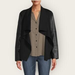 NWT | Rafaella | Vegan Leather Open Jacket | Black | XL